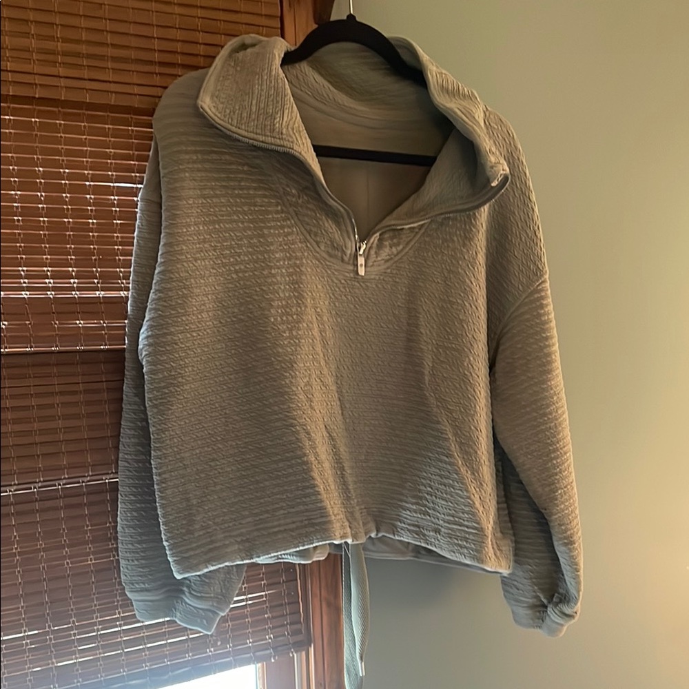 Cozy Gray Quarter-Zip Sweater